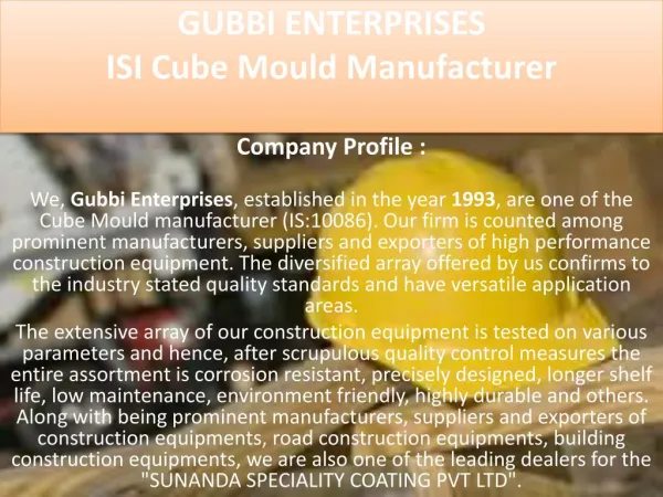 ISI Cube Mould Manufacturer