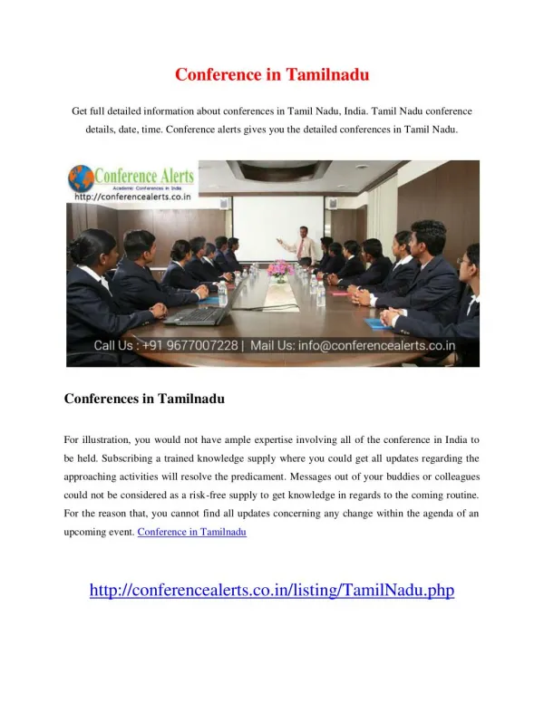 Conference in Tamilnadu