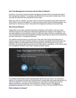 How Time Management can be done with the Help of Software? - slide 1