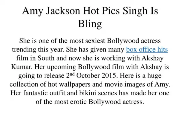 Amy Jackson Hot Pics Singh Is Bliing