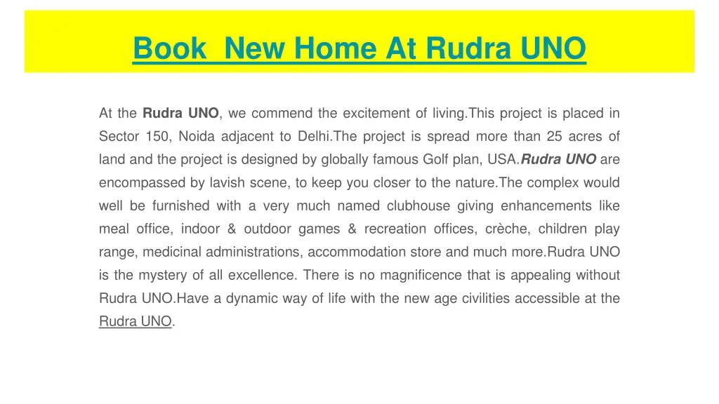 book new home at rudra uno