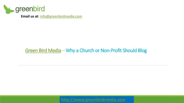 Non Profit Web Design - Why a Church or Non-Profit Should Blog