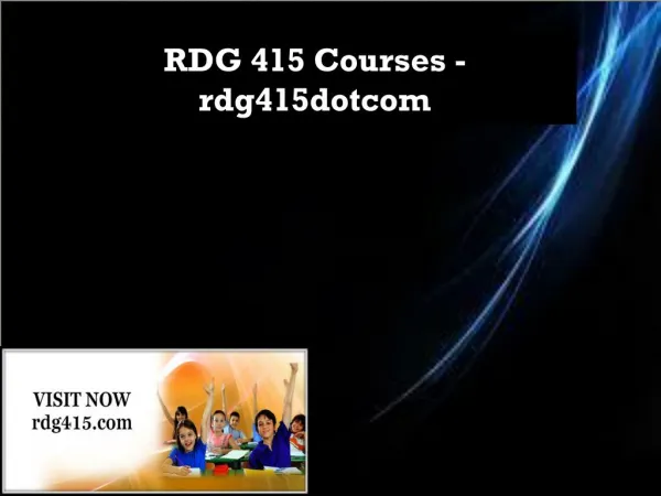 RDG 415 Courses - rdg415dotcom
