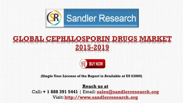 Cephalosporin Drugs Market Growth to 2019