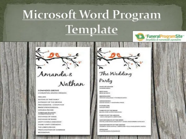 Microsoft Word Program Templates By Funeralprogram Site