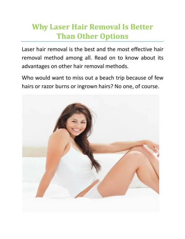 Why Laser Hair Removal Is Better Than Other Options