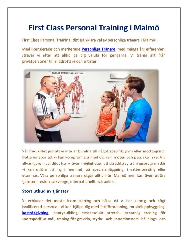 First Class Personal Training i Malmö