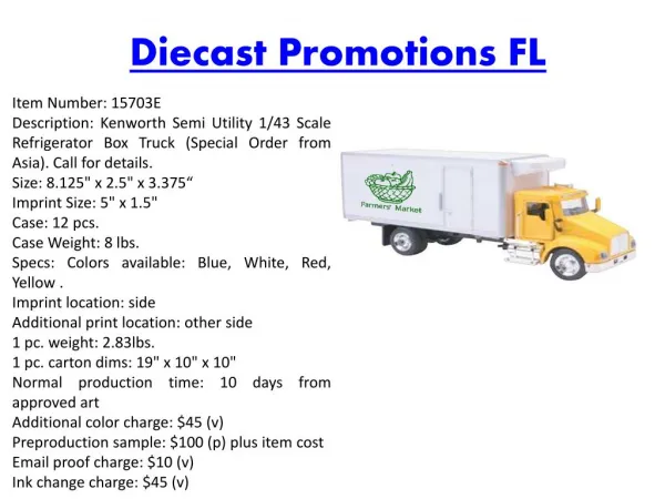 Diecast Promotions FL
