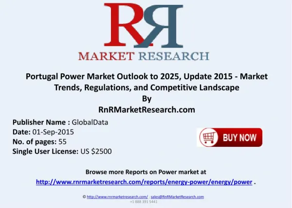 Portugal Power Market Outlook to 2025 Update 2015 Market Trends