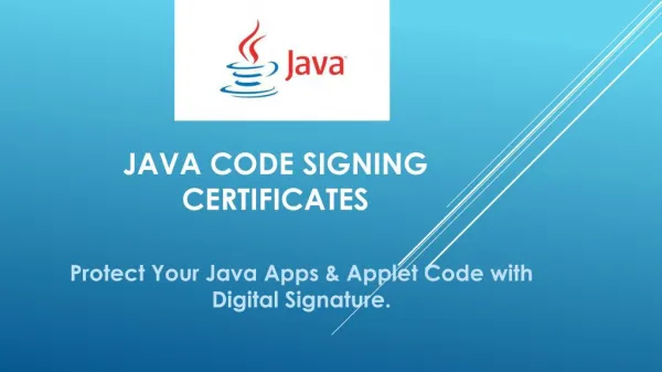 Java Code Signing Certificate