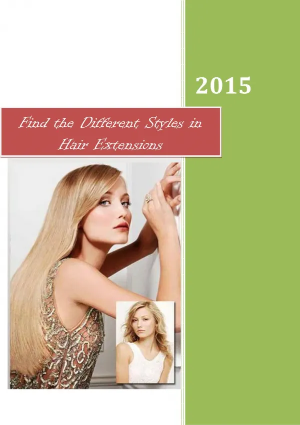 Find the Different Styles in Hair Extensions