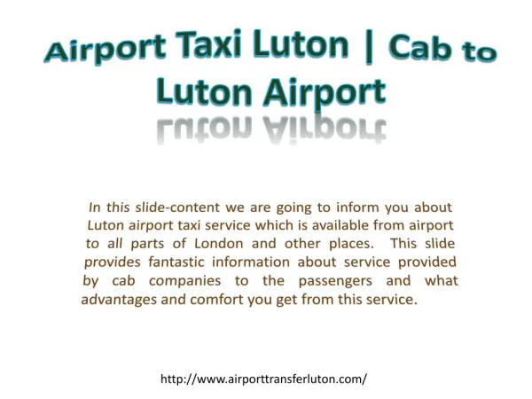 London Luton Airport Transfer | Car Services in Luton Airport