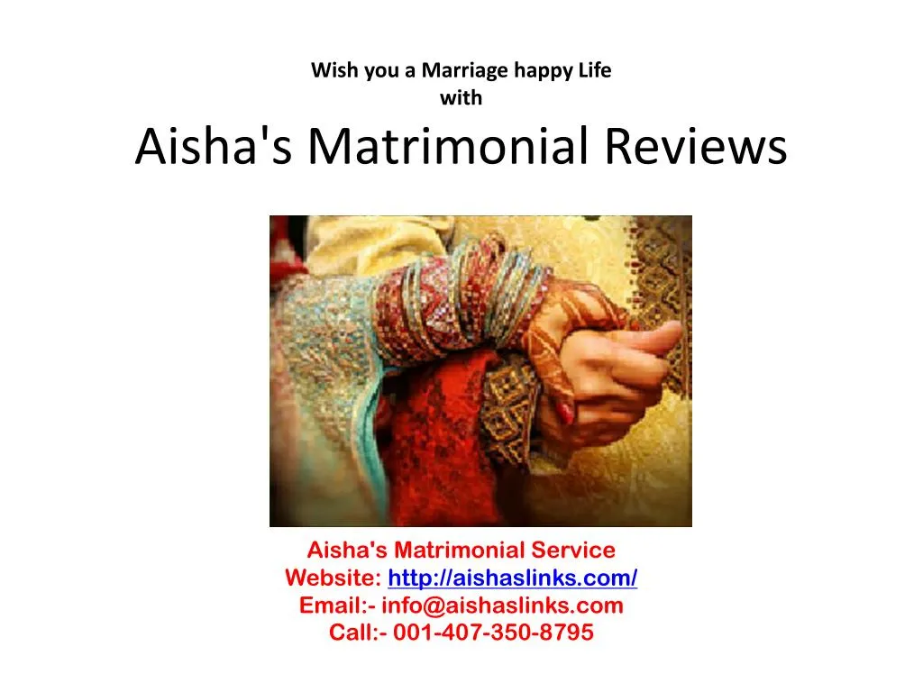 wish you a marriage happy life with aisha s matrimonial reviews