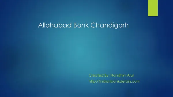 IFSC Allahabad Bank Chandigarh