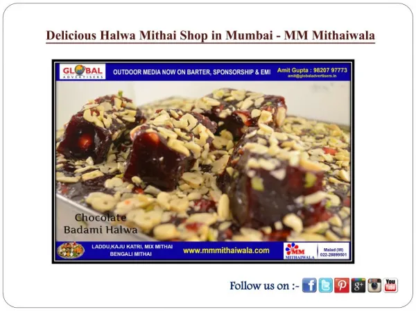 Delicious Halwa Mithai Shop in Mumbai - MM Mithaiwala