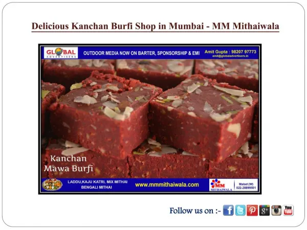 Delicious Kanchan Burfi Shop in Mumbai - MM Mithaiwala