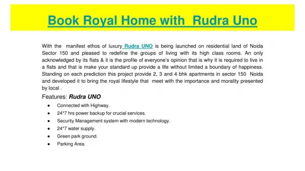 Book Royal Home With Rudra Uno