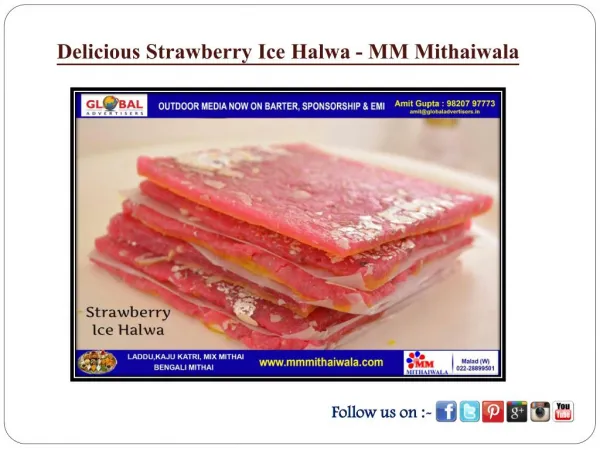 Delicious Strawberry Ice Halwa - MM Mithaiwala