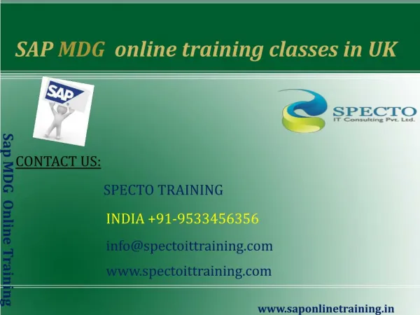 sap mdg online training classes in uk