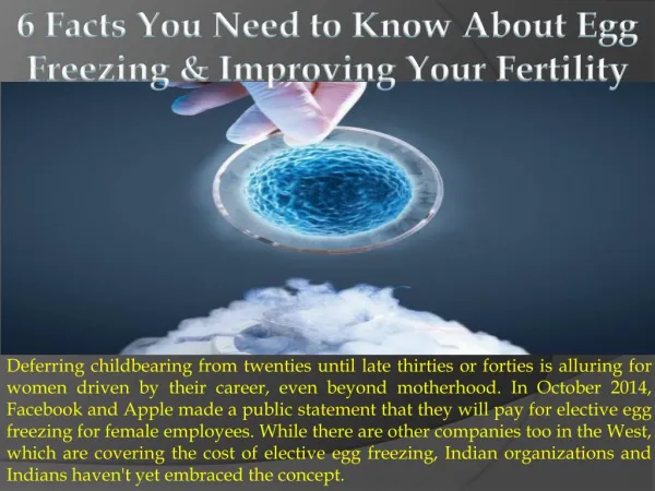 6 Facts You Need to Know About Eggs Freezing and Improving Your Fertility