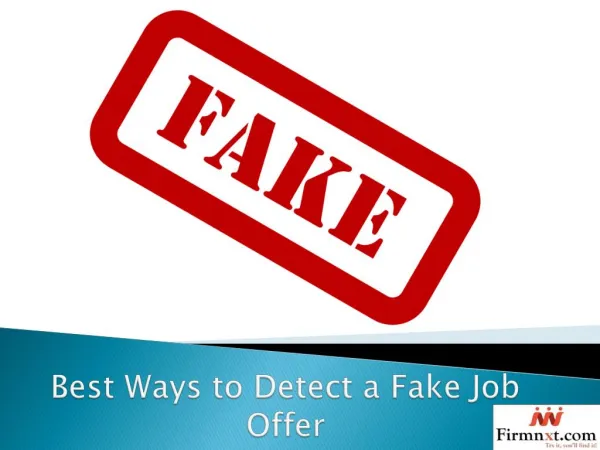 Best Ways to Detect a Fake Job Offer