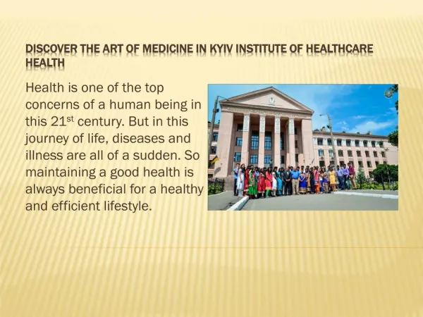 The Kyiv Institute of Healthcare is Best University in Ukraine