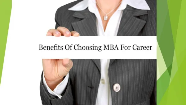Benefits Of Choosing MBA For Career
