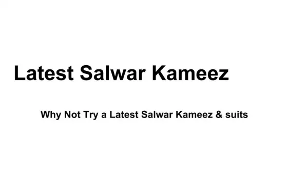 Latest Salwar Kameez