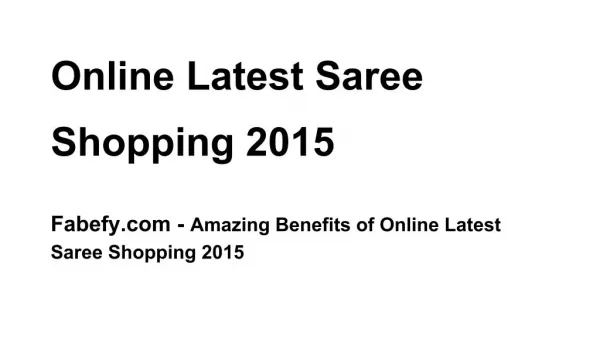online latest Sarees shopping 2015