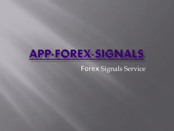 App Forex Signals PPT