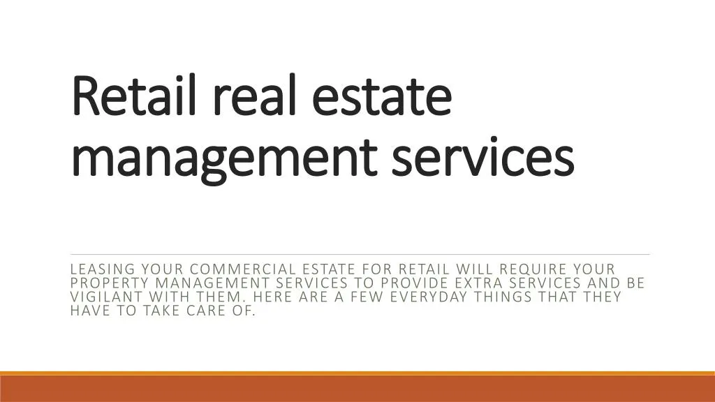retail real estate management services