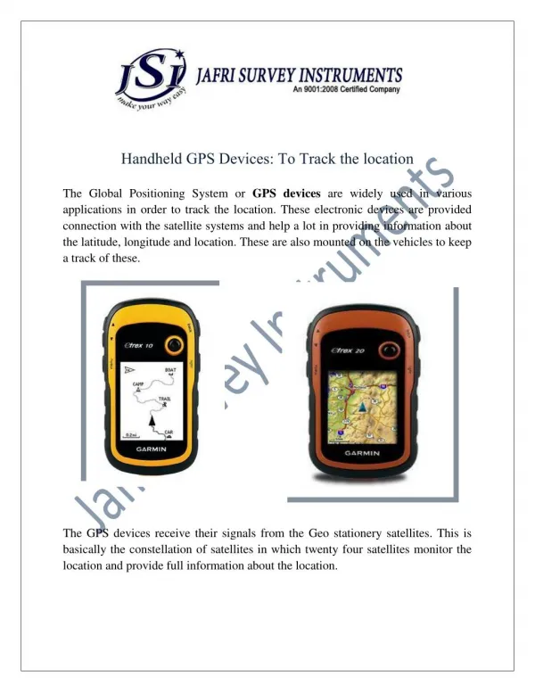 Handheld GPS Devices Suppliers Exporters India