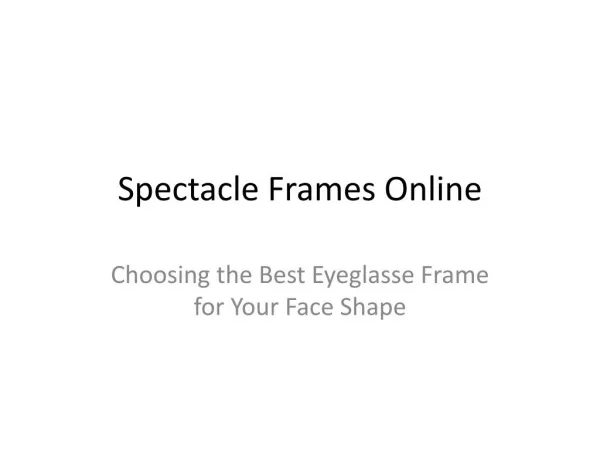 Online Spectacle Frames