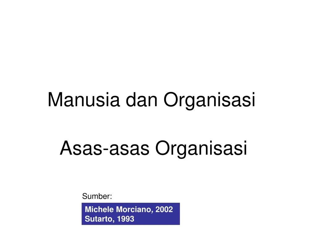 manusia dan organisasi