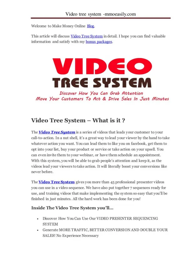 Video tree system