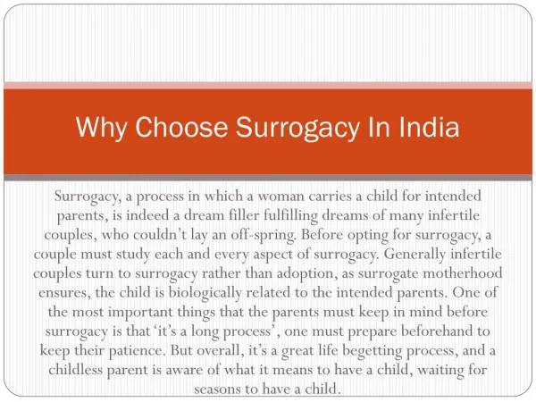 Why Choose Surrogacy In India