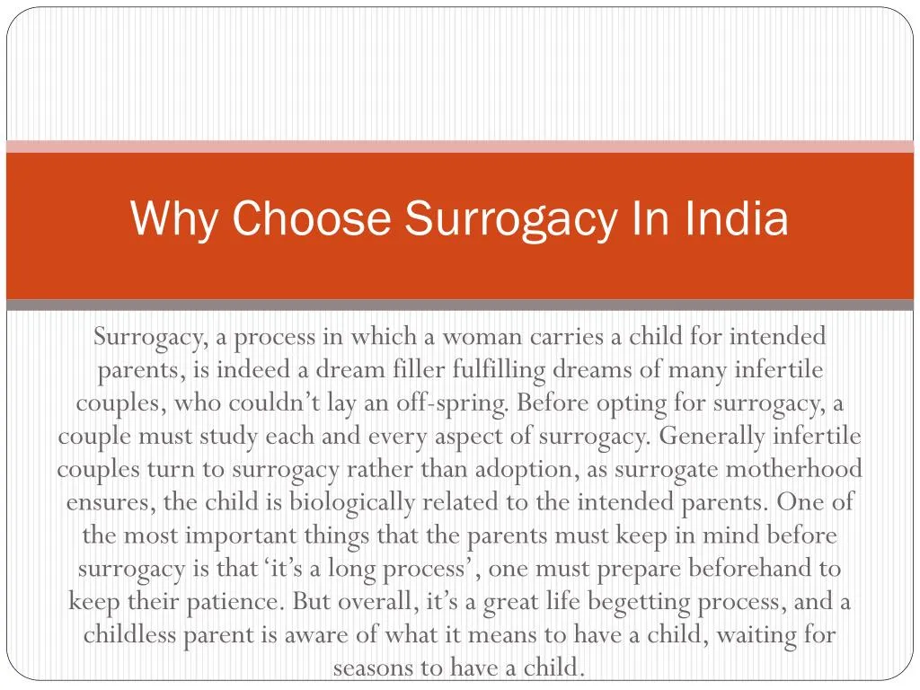 why choose surrogacy in india