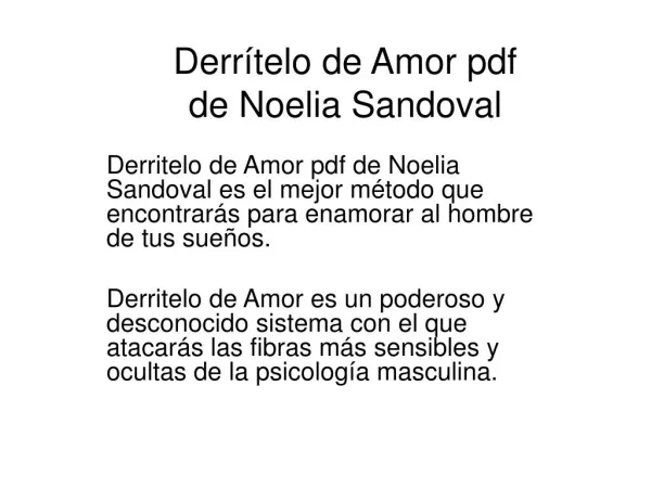 Derritelo de Amor pdf de Noelia Sandoval