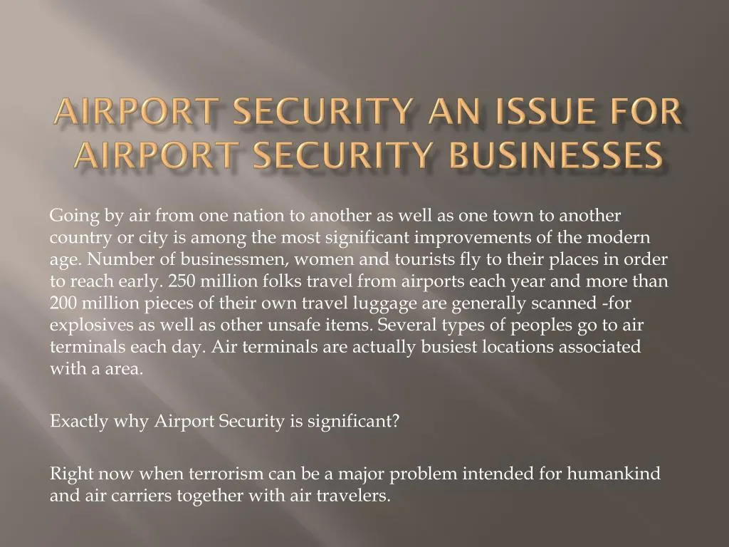 airport security an issue for airport security businesses