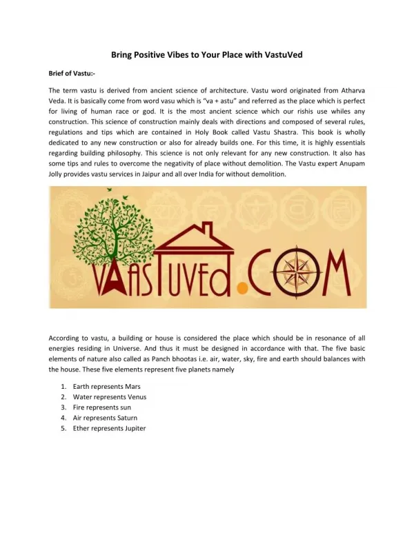 Vastu Shastra Expert Services in Jaipur India | Vaastuved