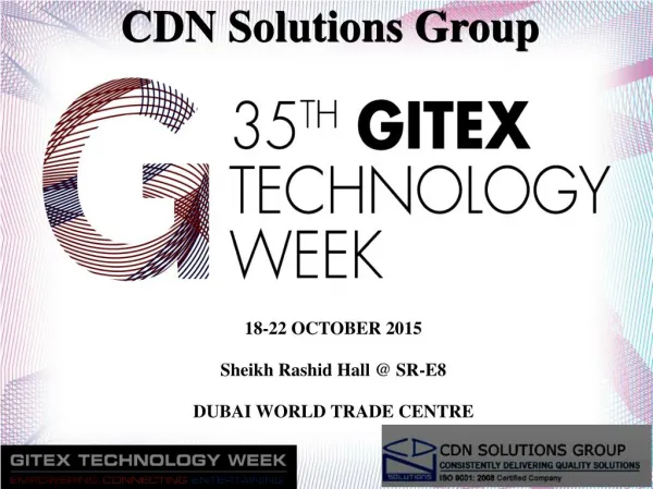 CDN Solutions Group Announce its Solid Presence in Gitex 2015