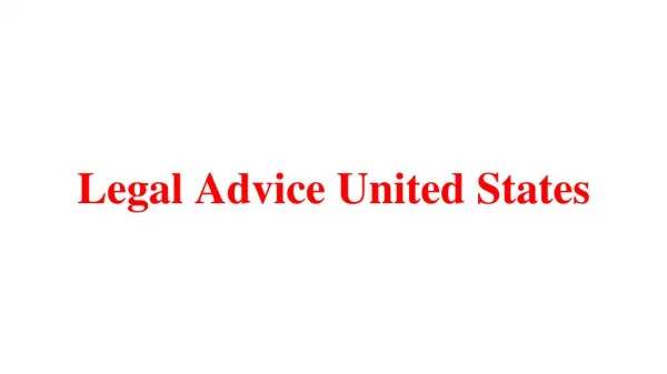 Legal Advice United States