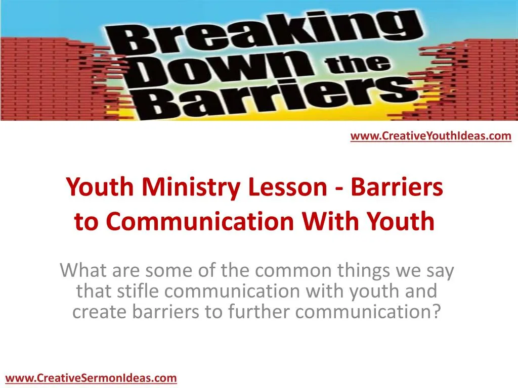 youth ministry lesson barriers to communication with youth