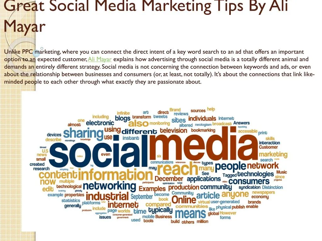 great social media marketing tips by ali mayar