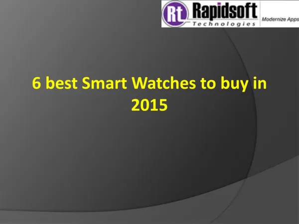 Smart Watches to buy in 2015