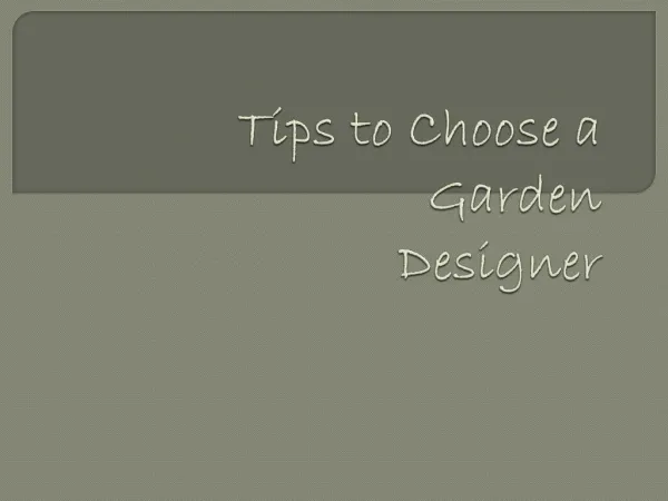 Tips to Choose a Garden Designer