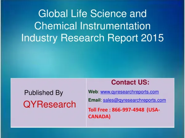 Global Life Science and Chemical Instrumentation Market 2015 Industry Growth, Trends, Analysis, Research and Development