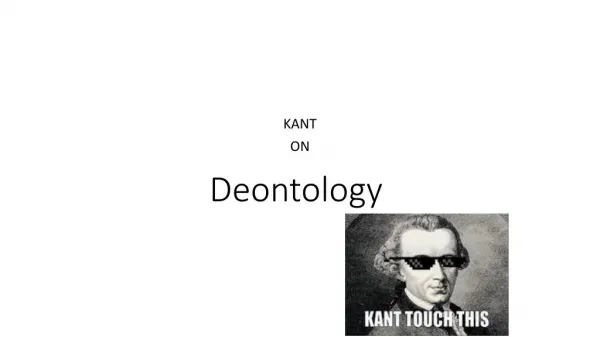 Exploring Ethics (Cahn): Kant--Deontology