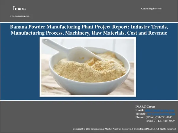 Banana Powder Market & Manufacturing Plant Project Report
