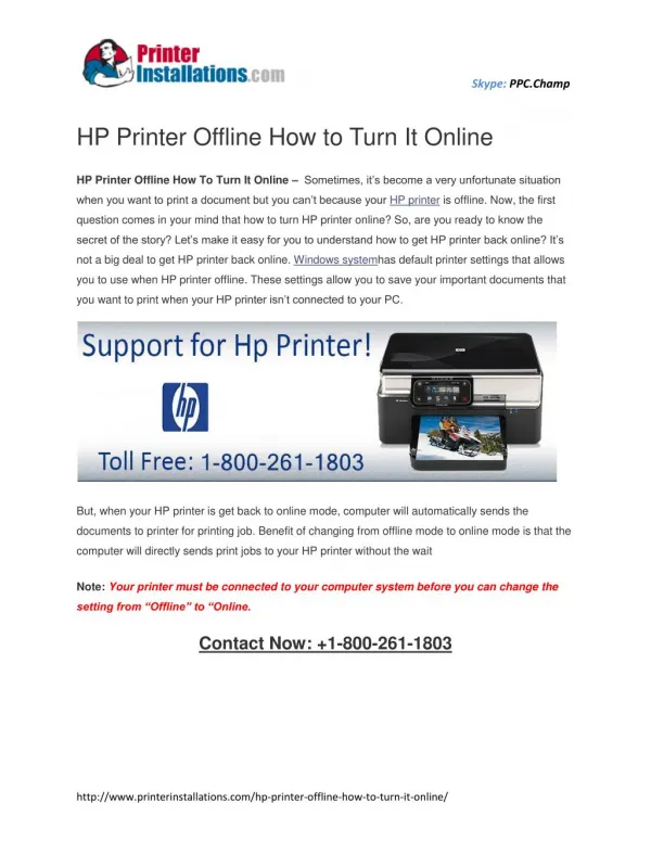 HP Printer Offline How To Turn It Online
